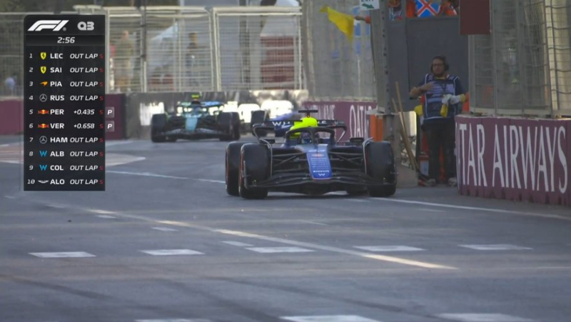 VIDEO. "How do they not see it, it&#39;s fluorescent yellow...": Williams&#39; incredible blunder during Azerbaijan GP qualifying