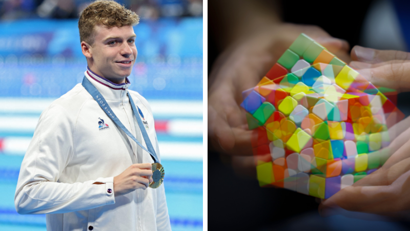 VIDEO. "I even took part in the French championships": when Léon Marchand talks about his passion for... the Rubik&#39;s Cube