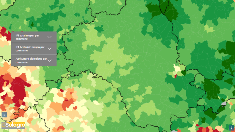 MAP. The most organic municipality in Aveyron is right next to the one that uses the most pesticides... And yours ?