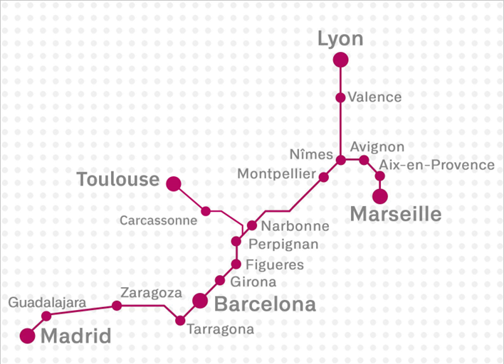 Renfe high-speed trains will connect Toulouse to Barcelona from April 2025, via Perpignan and Carcassonne