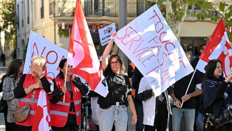 In Montpellier, staff of the health insurance medical service denounce the plan to abolish it