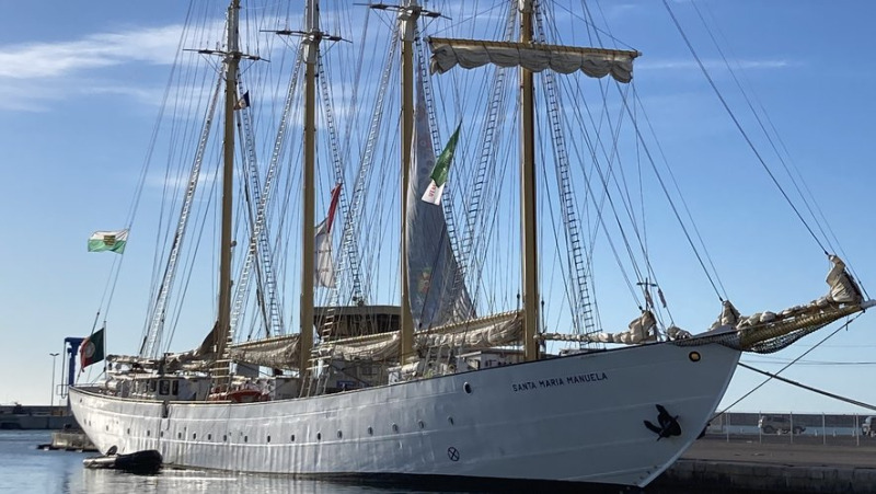 She was one of the star sailboats of Escale à Sète, the Santa Maria Manuela is on call until this evening