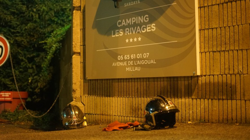 A bungalow at the Les Rivages campsite in Millau destroyed by flames